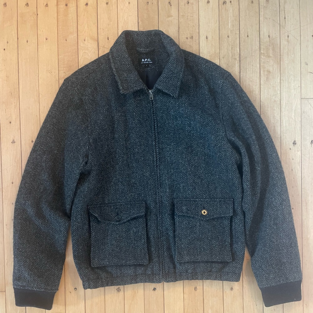 APC X Harris Tweed bomber jacket